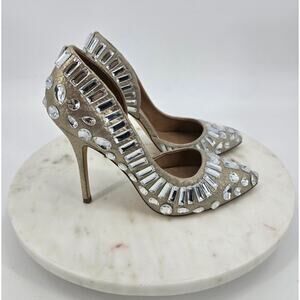 Steve Madden Glam Romantic Galactic Jeweled Rhinestone Stilettos